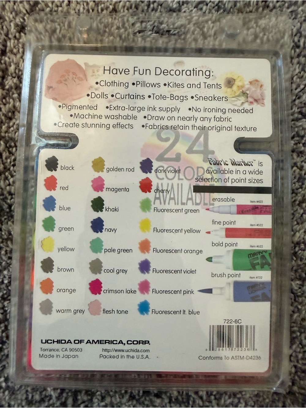 Marvy Uchida Fabric Brush Marker Set - Multicolor - Picture 2 of 2
